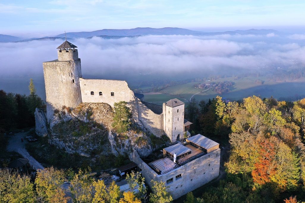 Aerial view of Araburg in fall