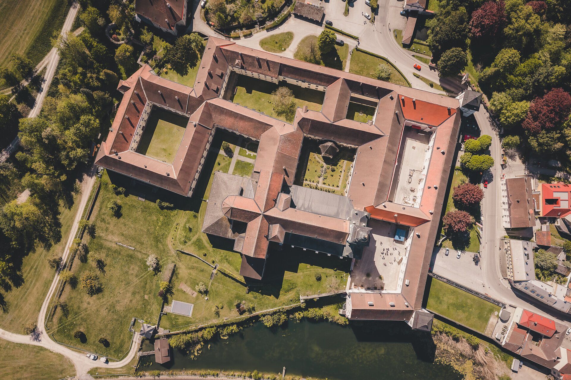 Drone shot of Lilienfeld Abbey.