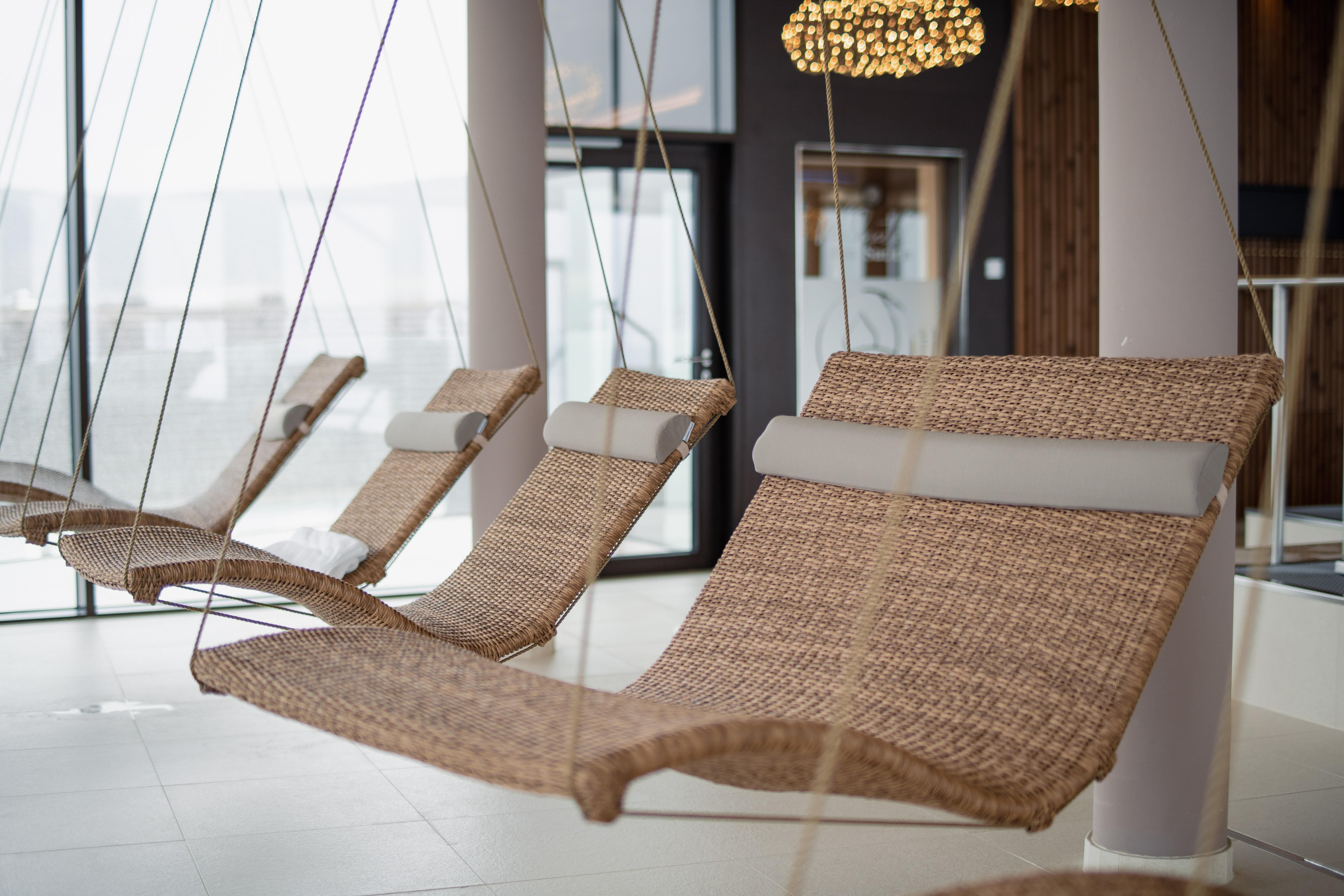 Floating loungers in the Hotel Schachner spa area