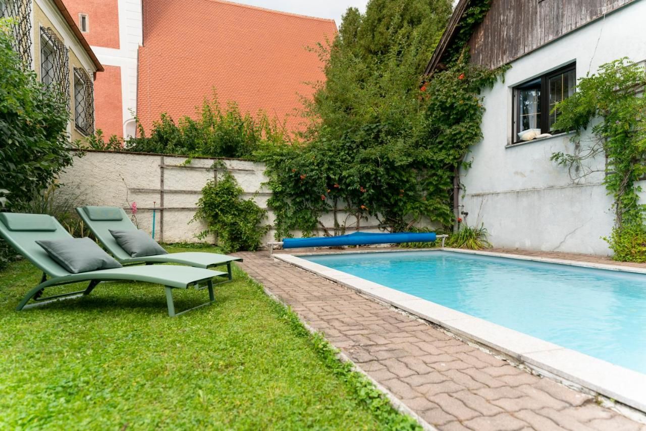 Swimming pool with garden
