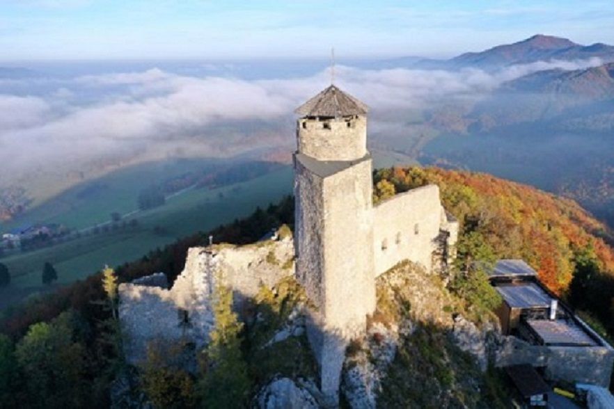 Aerial view of Araburg in fall