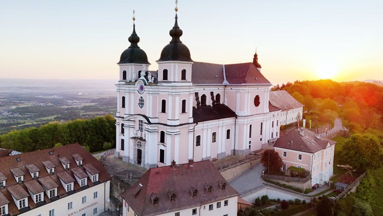 Aerial view of Sonntagberg Basilica.